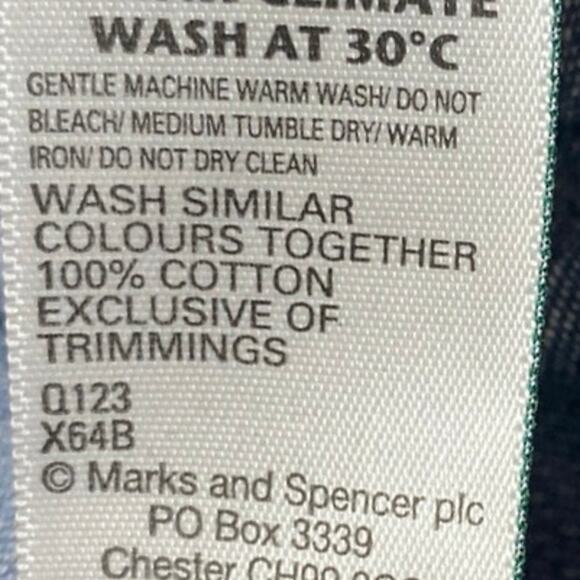 NEW M&S Marks & Spencer Blue Short Sleeve Denim Jean Chambray Midi Dress Size 14 - Picture 5 of 5